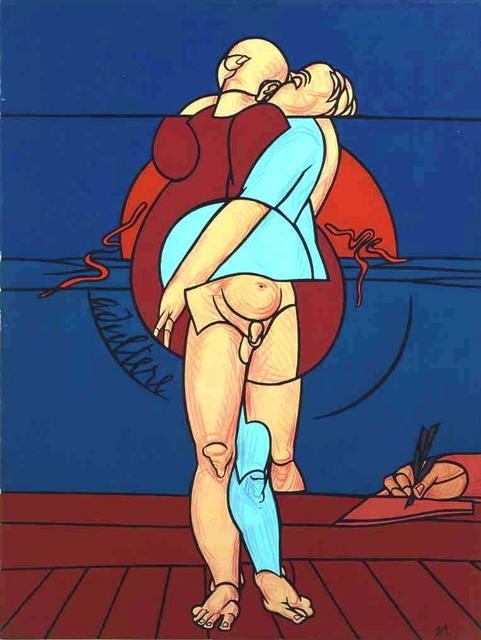 Valerio Adami, ‘Adultere’, 1986, Painting, Acrylic on canvas, Tornabuoni Art