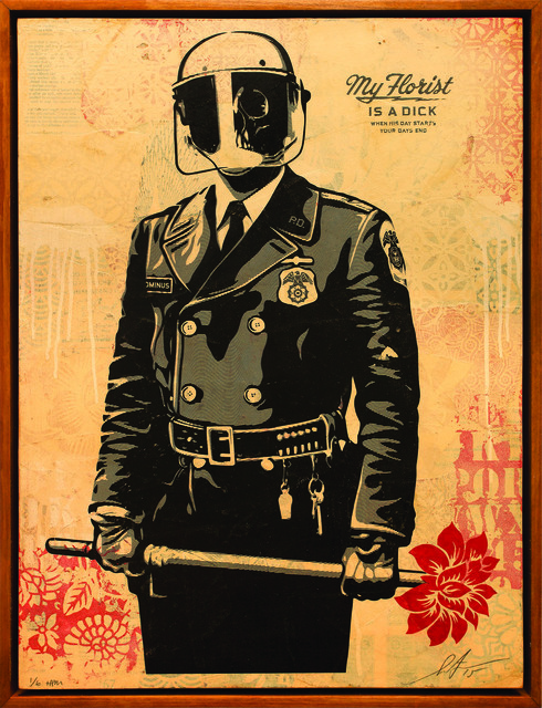 Shepard Fairey (OBEY), ‘My Florist is a Dick’, 2015, Underdogs Gallery
