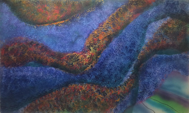 Kenneth Victor Young, ‘Blue Nile River’, 2010, Painting, Acrylic on paper, Bethesda Fine Art