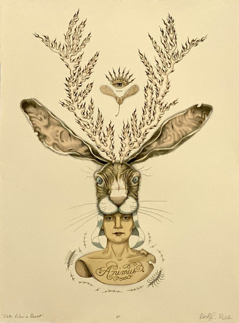 Kathryn Polk, ‘Vote Like a Beast’, 2019, Print, Stone and plate lithography, Wally Workman Gallery