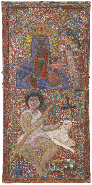 Lhérisson Dubréus, ‘Temple Altrarpiece "Tibout Ceus St Louis Léogâne"’, Mixed Media, Mixed media on textile and wood, PIASA