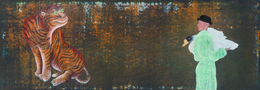 Dim Moonlight
A Hai
130 x 45 cm
Ink and Colour on Paper
2014 Dim Moonlight
A Hai
130 x 45 cm
Ink and Colour on Paper
2014