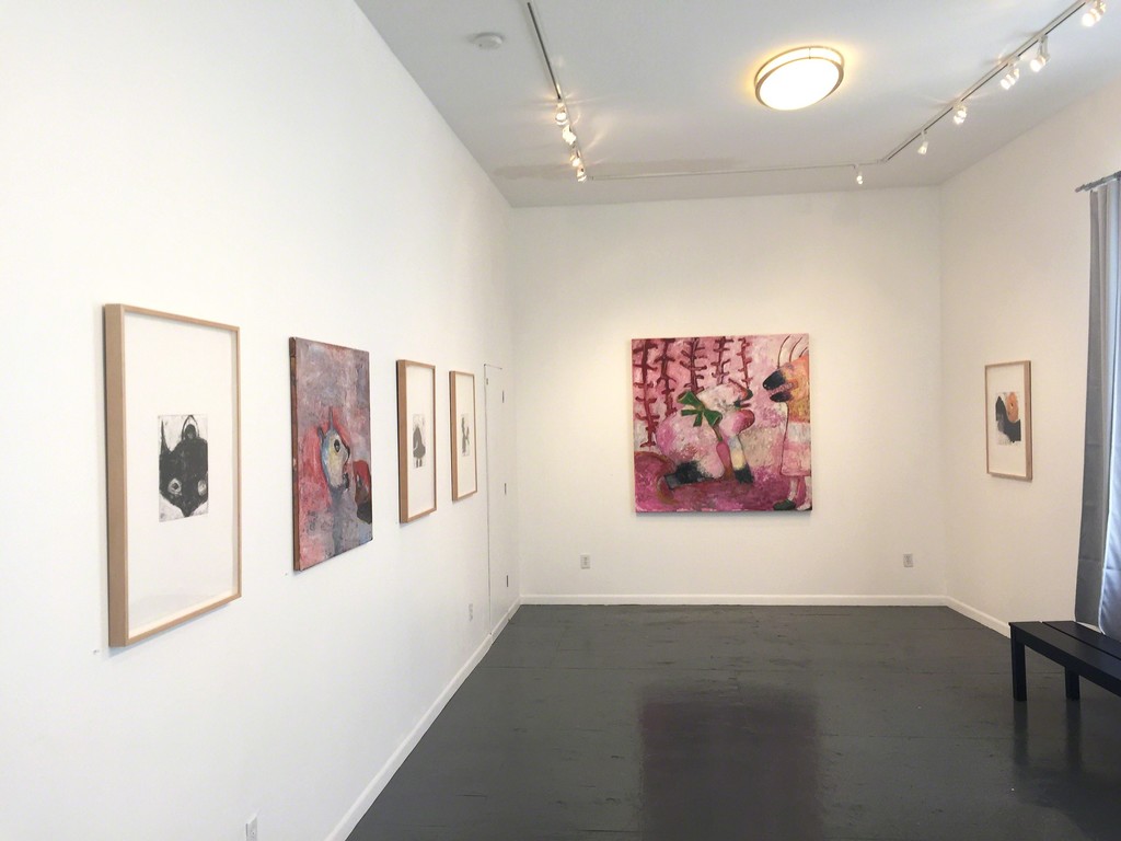 Livia Stein: New Work, gallery shot with Pink Monsters. Livia Stein: New Work, gallery shot with Pink Monsters.
