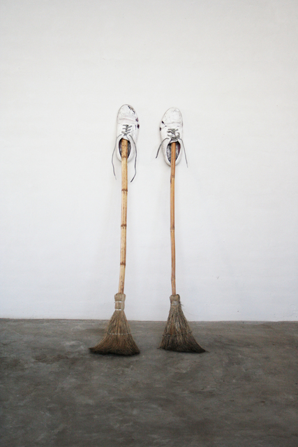 Gabriel Rico, ‘Ressemblance non garantie’, 2015, Installation, Two brooms, two shoes, OMR
