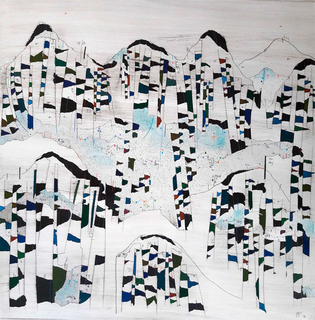 Manu vb Tintoré, ‘Els colors d'aquella terra oblidada nº14’, 2018, Drawing, Collage or other Work on Paper, Enamel and colored pencil on engraved paper, N2 Galería