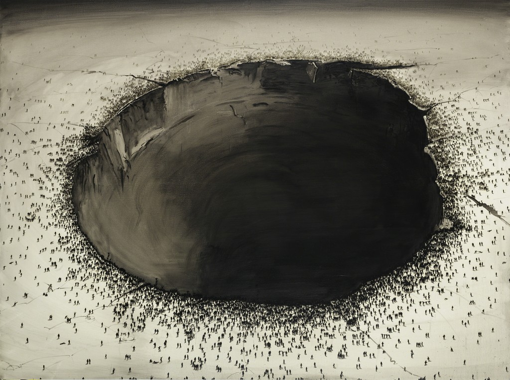 Lu Chao, Sink Hole, 2015
Oil on canvas
150 x 200 cm (59 x 78 3/4 in.) - Courtesy Galerie Nathalie Obadia Lu Chao, Sink Hole, 2015
Oil on canvas
150 x 200 cm (59 x 78 3/4 in.) - Courtesy Galerie Nathalie Obadia