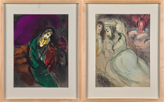 Marc Chagall, ‘David and Absalom and Sarah and Abimelech from The Bible series’, Print, Two lithographs in colors, Rago/Wright