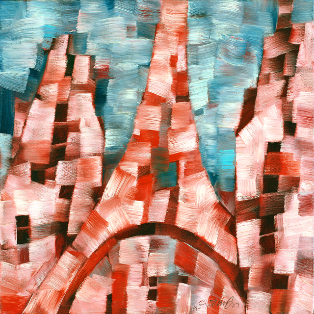 Harry Guttman, ‘Paris In The Window’, 2011, Painting, Acrylic On Canvas, Blue Gallery