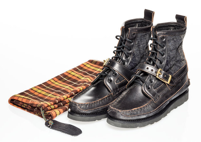 Yuketen X Vibram Maine, ‘Maine Guide Boots- Black Camo’, Other, Moccasin construction boot made from leahter and wool, Heritage Auctions
