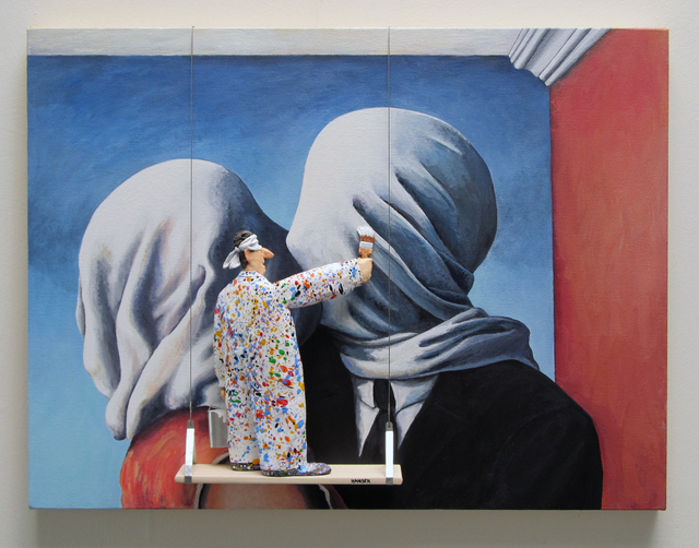 Stephen Hansen, ‘The Lovers - Magritte ’, 2016, Painting, Papier Mache, Zenith Gallery