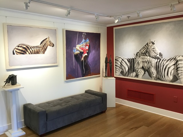 Santiago Garcia, ‘"#57" side portrait of black and white zebra on grey background’, 2010-2017, Eisenhauer Gallery
