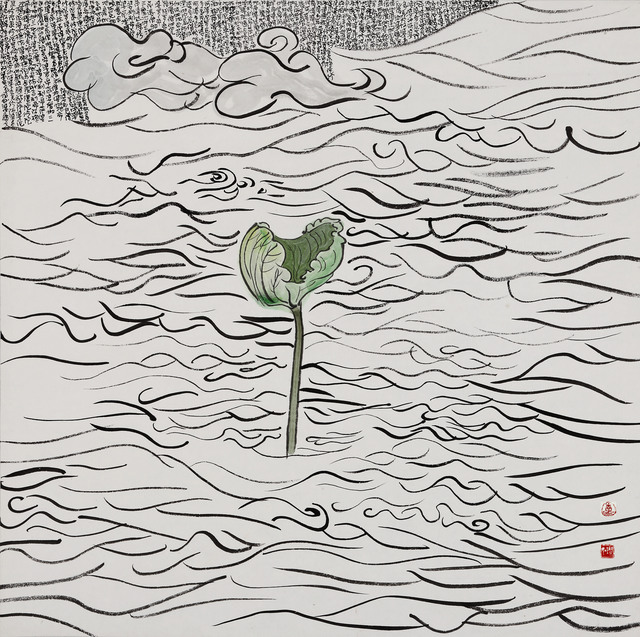Chu Chu 儲楚, ‘Lotus Leaf-Mystical Lotus Sutra 莲叶-妙法莲华经’, 2015, Painting, Ink and Colour on Paper, iPreciation