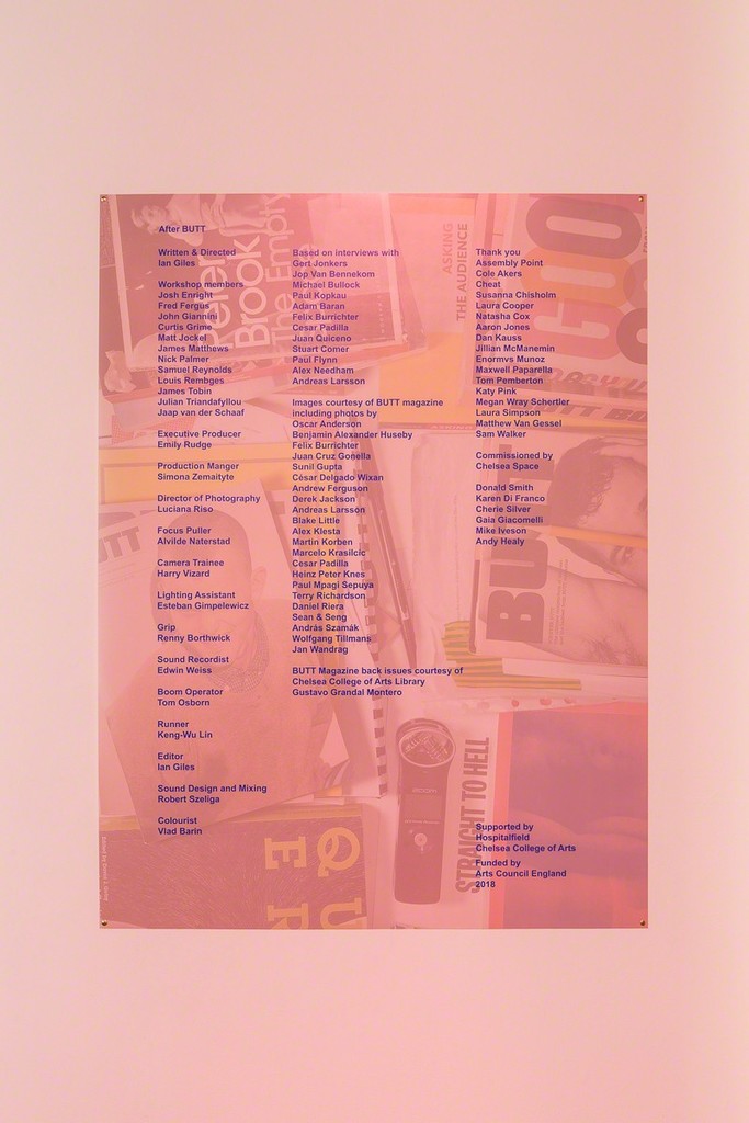 film credits 'After BUTT', 2018. Photo by Rob Harris film credits 'After BUTT', 2018. Photo by Rob Harris