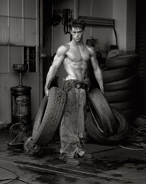 Herb Ritts, ‘Fred with Tires, Hollywood’, 1984, Fahey/Klein Gallery