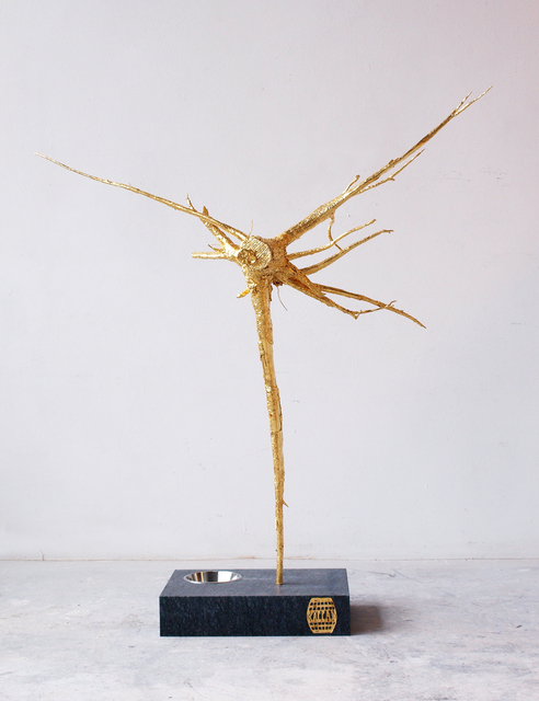 Ulf Rollof, ‘Källan’, 2019, Sculpture, Gilded bronze. Diabase. Stainless steel., CFHILL