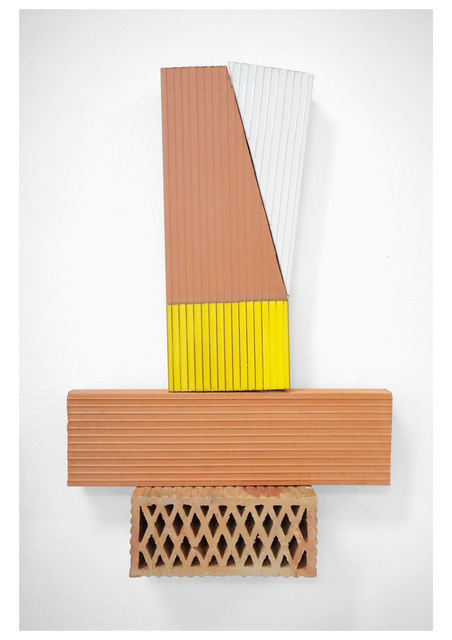 Oscar Abraham Pabon, ‘Arte y Artesanía III’, 2019, Sculpture, 4 red clay bricks with ceramic enamel and rubble, Baró Galeria
