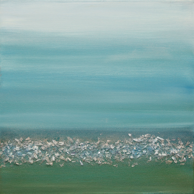 Arica Hilton, ‘Color of Sound - Turquoise’, 2020, Mixed Media, Oil on Canvas with Recycled Plastic, Hilton Asmus