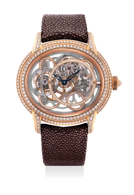 Audemars Piguet, ‘An very fine and impressive limited edition pink gold and diamond-set wristwatch with tourbillon regulator, guarantee and presentation box’, Circa 2010, Phillips