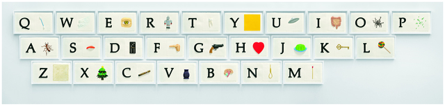 John Baldessari, ‘A B C Art (Low Relief): A/Ant, Etc. (Keyboard)’, 2009, Mixografia