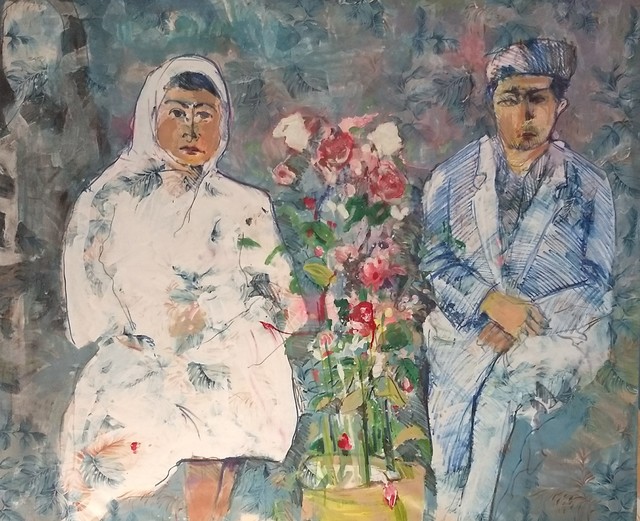 Shahram Karimi, ‘Family’, 2018, Painting, Mixed Media on Fabric, Janet Rady Fine Art