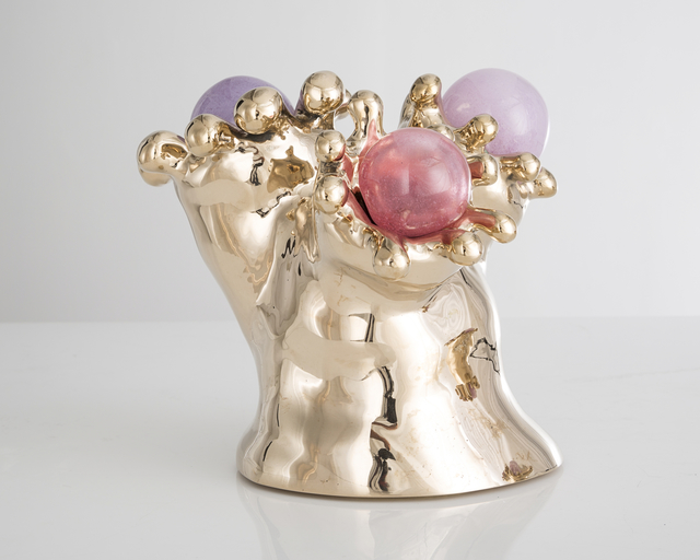 The Haas Brothers, ‘Cerberus three-headed Zoidberg desk lamp’, 2014, Design/Decorative Art, Bronze with three hand-blown glass shades, R & Company