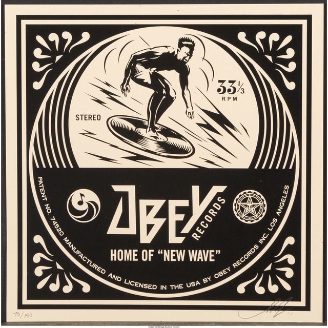 Shepard Fairey, ‘New Wave Surfer Album Cover, from the Dance Floor Riot’, 2011, Heritage Auctions