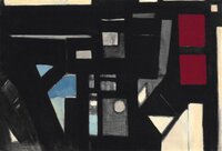 Preben Hornung: "Langebro nr. 9". Signed Hornung 52; signed, titled and dated on the reverse. 50 x 73 cm