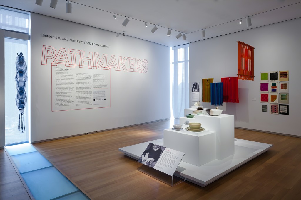 Installation view of 'Pathmakers: Women in Art, Craft and Design, Midcentury and Today,' 2015. Photo by Butcher Walsh. Courtesy of the Museum of Arts and Design. Installation view of 'Pathmakers: Women in Art, Craft and Design, Midcentury and Today,' 2015. Photo by Butcher Walsh. Courtesy of the Museum of Arts and Design.