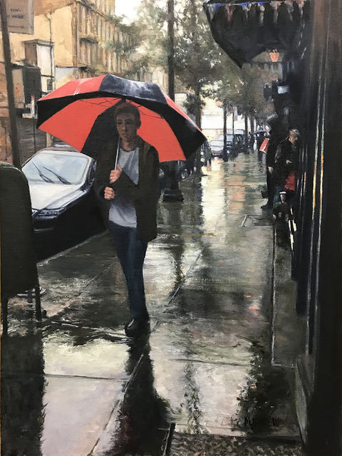 Mary Carew, ‘The Red Umbrella’, 2019, The Galleries at Salmagundi