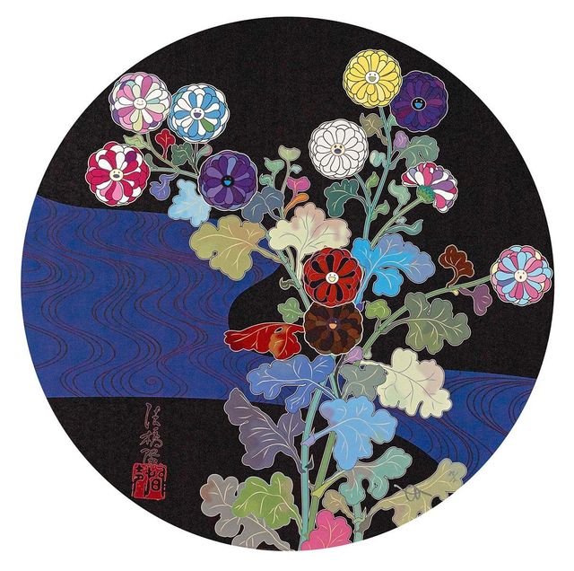 Takashi Murakami, ‘Korin: Azure River’, 2015, Print, Offset printing in 4 colors and foil and thick fill varnish, Lougher Contemporary