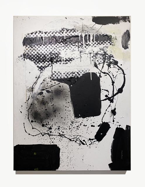 Stephen Lapthisophon, ‘Swirling (For Marshall Allen)’, 2020, Painting, Collage, latex, enamel, coffee & spray paint on canvas, Conduit Gallery
