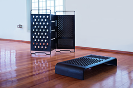 Daybed (2008) and Paravent (2008) by Monda Hatoum at Fundación Proa, 2015. Courtesy the artist. © Fotografía: Everton Ballardin Daybed (2008) and Paravent (2008) by Monda Hatoum at Fundación Proa, 2015. Courtesy the artist. © Fotografía: Everton Ballardin