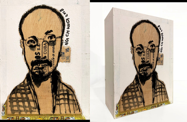 Ng Chung, ‘Cigar Box’, 2019, Painting, Oil on Habanos Cigar Box, Contemporary by Angela Li