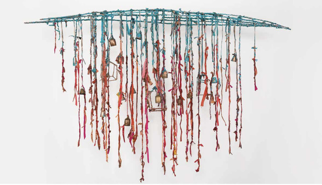 Raine Bedsole, ‘ PASSAGE II’, 2019, Sculpture, Steel, fabric, plaster, paint, brass bells, Callan Contemporary
