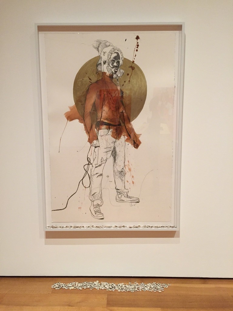 "The Messenger I", 2014, Acrylic and graphite on paper, 60 x 40 in / 152.4 x 101.6 cm - installation view "The Messenger I", 2014, Acrylic and graphite on paper, 60 x 40 in / 152.4 x 101.6 cm - installation view