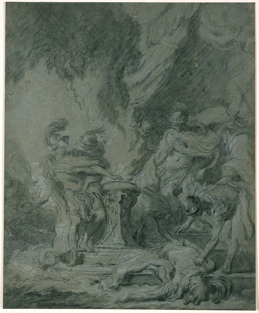 François Boucher, ‘Mucius Scaevola Putting His Hand in the Fire’, 1726, Blanton Museum of Art