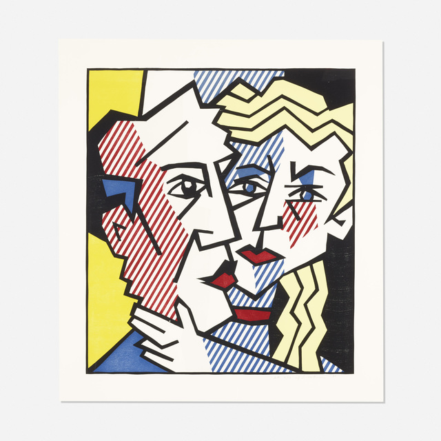 Roy Lichtenstein, ‘The Couple (from the Expressionist Woodcut series)’, 1980, Print, Woodcut with embossing on Arches Cover paper, Rago/Wright