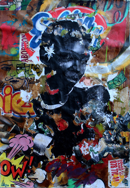 Mncedi Madolo, ‘Golden Cloud 4’, 2020, Painting, Spray paint and collage on canvas, WORLDART