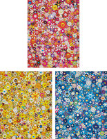 Takashi Murakami - An Homage to Monopink, 1960 E; An Homage to IKB, 1957 E; and An Homage to IKB, 1957 F