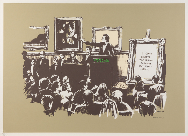 Banksy, ‘Morons (Sepia)’, 2007, Julien's Auctions