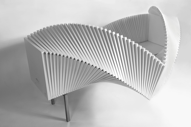 Sebastian Errazuriz, ‘Wave Cabinet’, 2014, Design/Decorative Art, Baltic Birch, steel and glass, Cristina Grajales Gallery