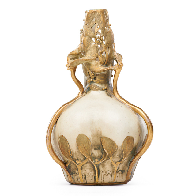 Riessner, Stellmacher & Kessel, ‘Small Amphora Vase With Mistletoe, Turn-Teplitz, Bohemia’, 1900, Design/Decorative Art, Glazed Porcelain, Rago/Wright