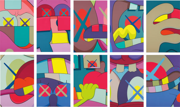 KAWS, ‘Ups and Downs’, 2013, Print, The complete set of 10 screenprints in colors, Upsilon Gallery