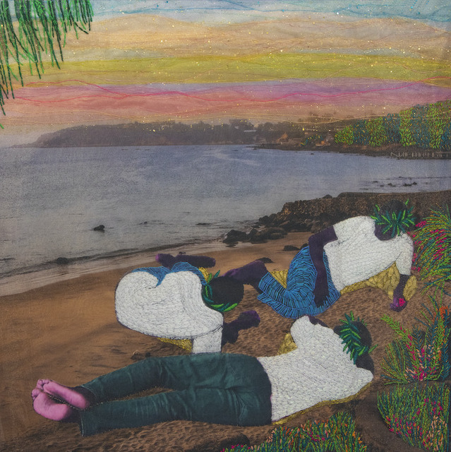 Joana Choumali, ‘We only know what the present is ’, 2020, Mixed Media, Embroidery on digital photography printed on canvas, Loft Art Gallery