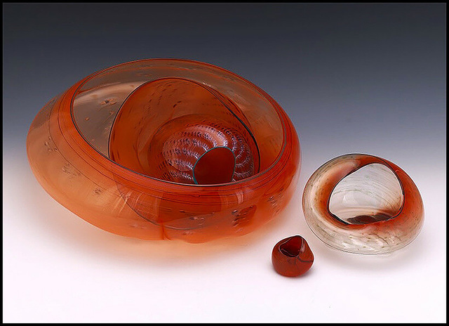 Dale Chihuly, ‘Dale Chihuly Large 5 Piece Original Basket Set Blown Glass Hand Signed Pilchuck’, 1980, Sculpture, Hand Blown Glass Vase / Basket, Original Art Broker