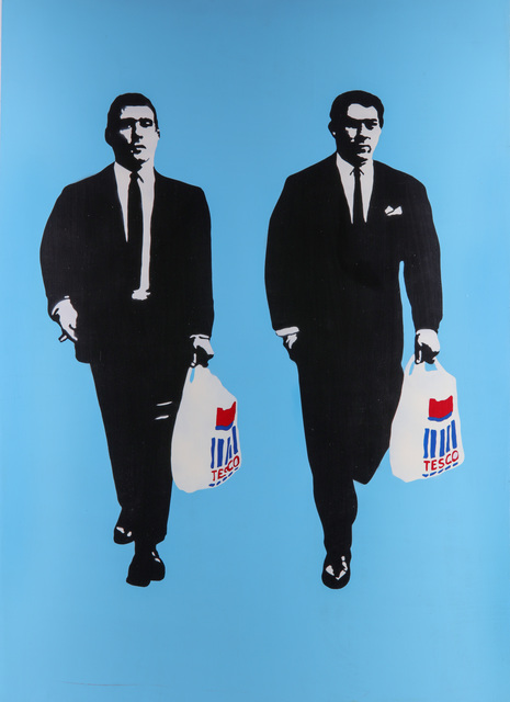 T.Wat, ‘Corporate Gangsters’, 2016, Drawing, Collage or other Work on Paper, Acrylic spraypaint and stencil on plywood panel, Chiswick Auctions