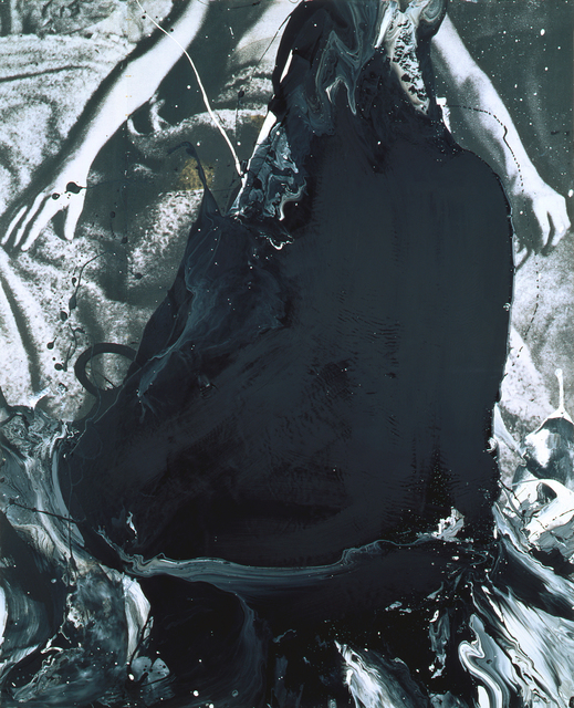 Dario Villalba, ‘Gran Metopa Negro Liquido II’, 1990, Painting, Mixed media on canvas, Galerie Michael Hasenclever