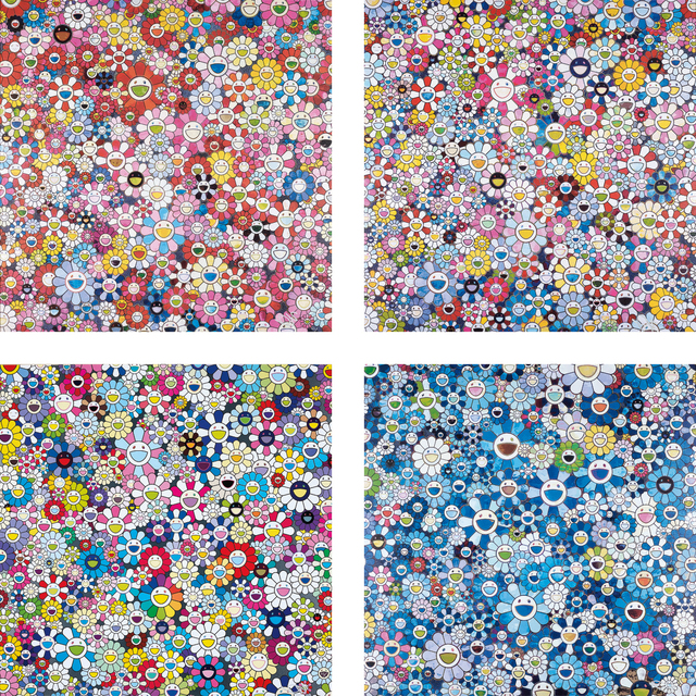 Takashi Murakami, ‘Shangri-La Pink; Bouquet of Love; Shangri-La Shangri-La Shangri-La; and Shangri-La Blue’, 2012-2016, Phillips