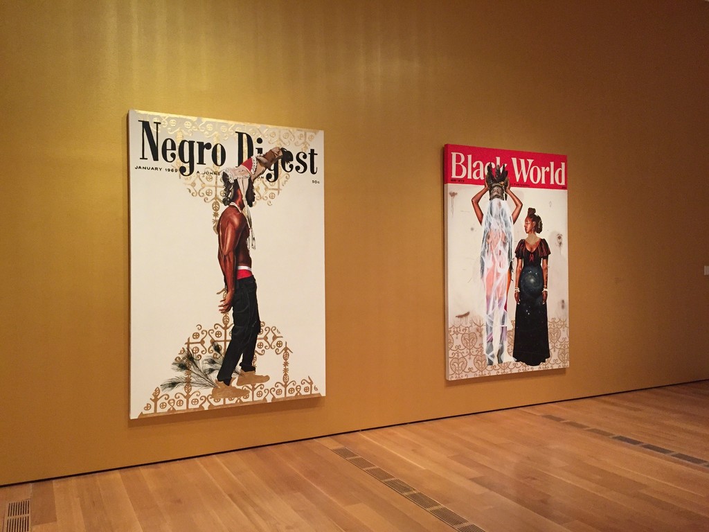 "Native Tongue" (left) and "Femme Nue, Femme Noir" (right) - installation view "Native Tongue" (left) and "Femme Nue, Femme Noir" (right) - installation view