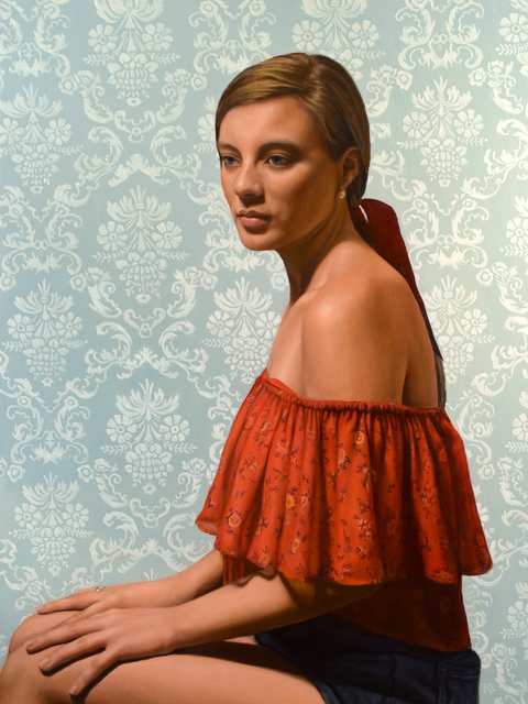 Kathleen Carr, ‘Ciara with a Pearl Earring’, 2016, Painting, Oil on Wood Panel, The Galleries at Salmagundi